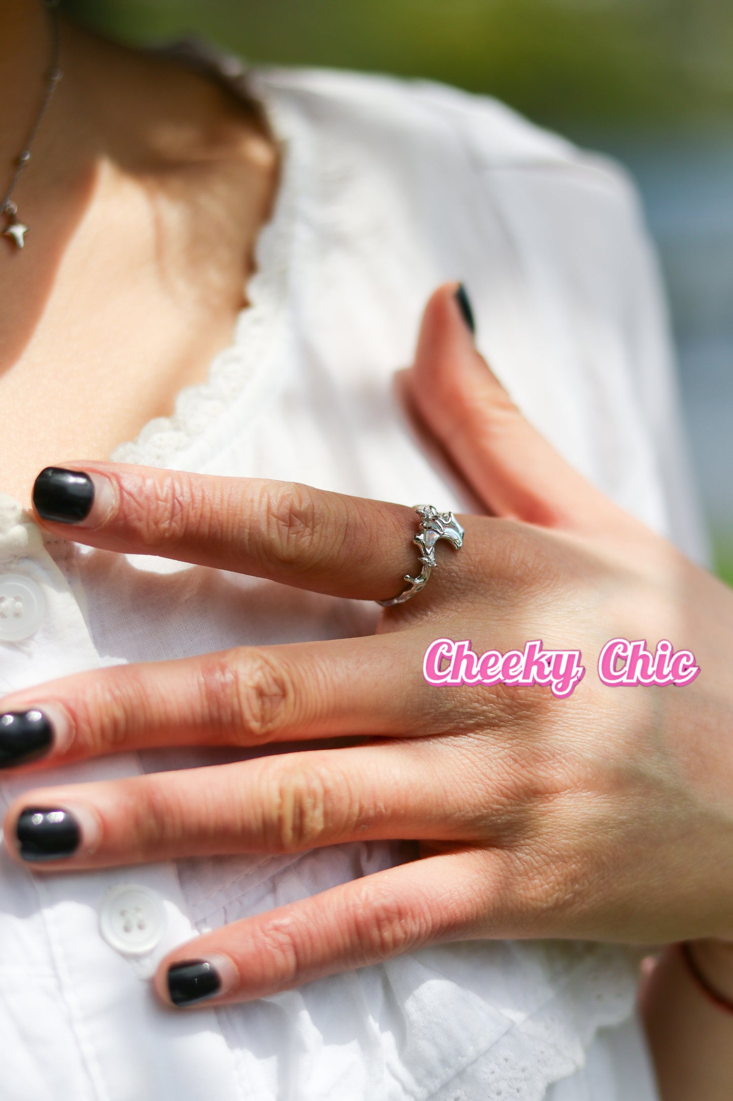 Dreamy Sparkly Sailor Moon Sterling Silver Open Ring πβ¨