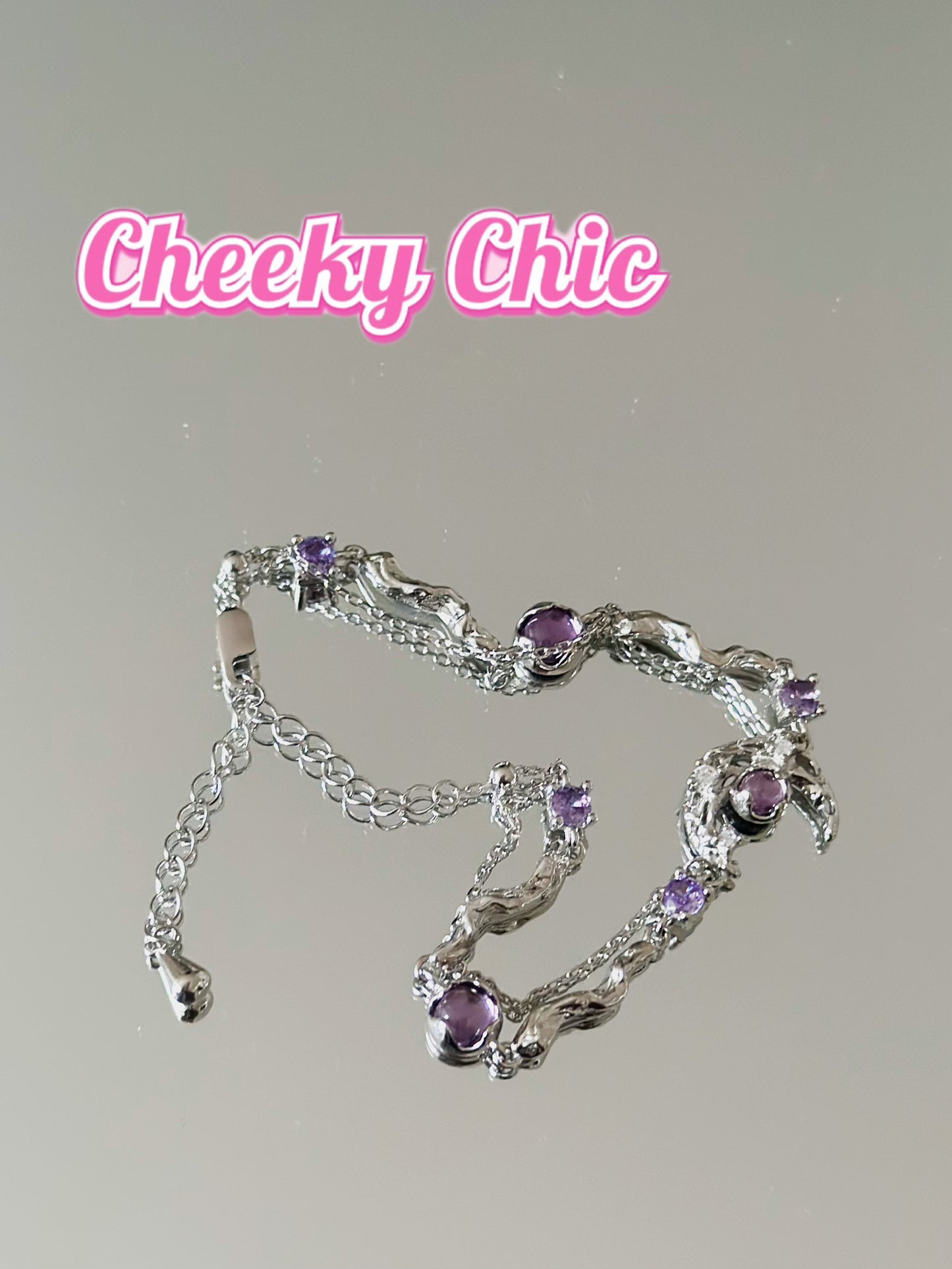 Dreamy Amethyst Moon Sterling Silver Bracelet β¨π