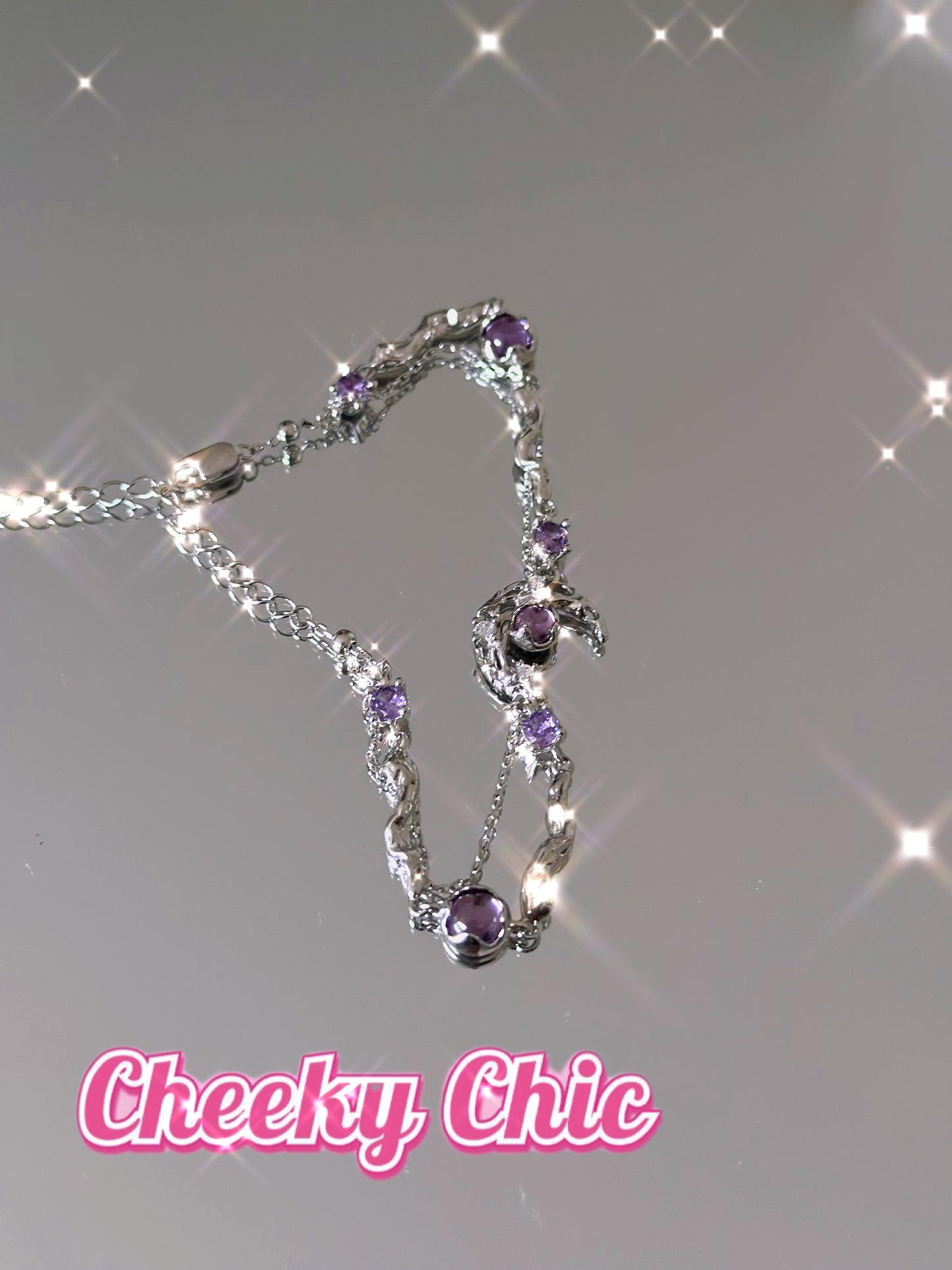 Dreamy Amethyst Moon Sterling Silver Bracelet β¨π