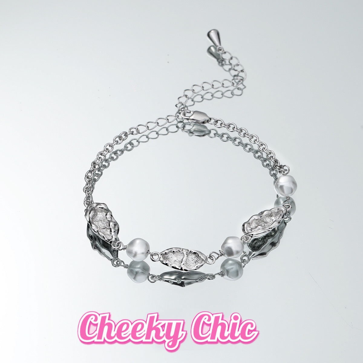 S925 Silver Lava freshwater charm Bracelet π