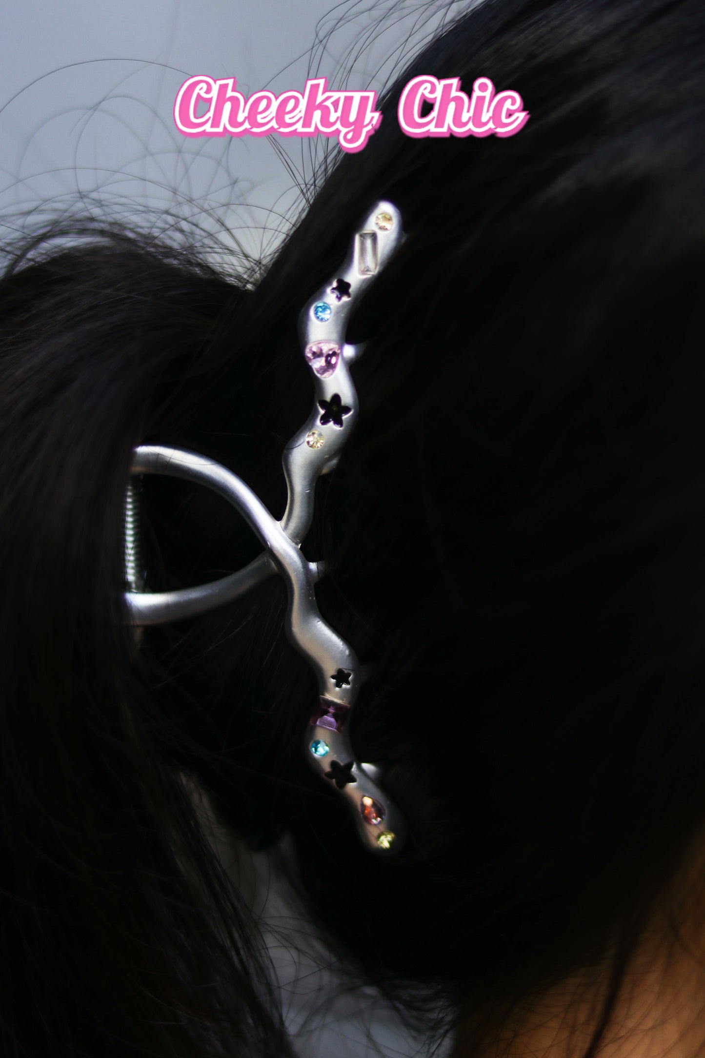 Y2K Rainbow Sparkle Stone Hair-claw💖