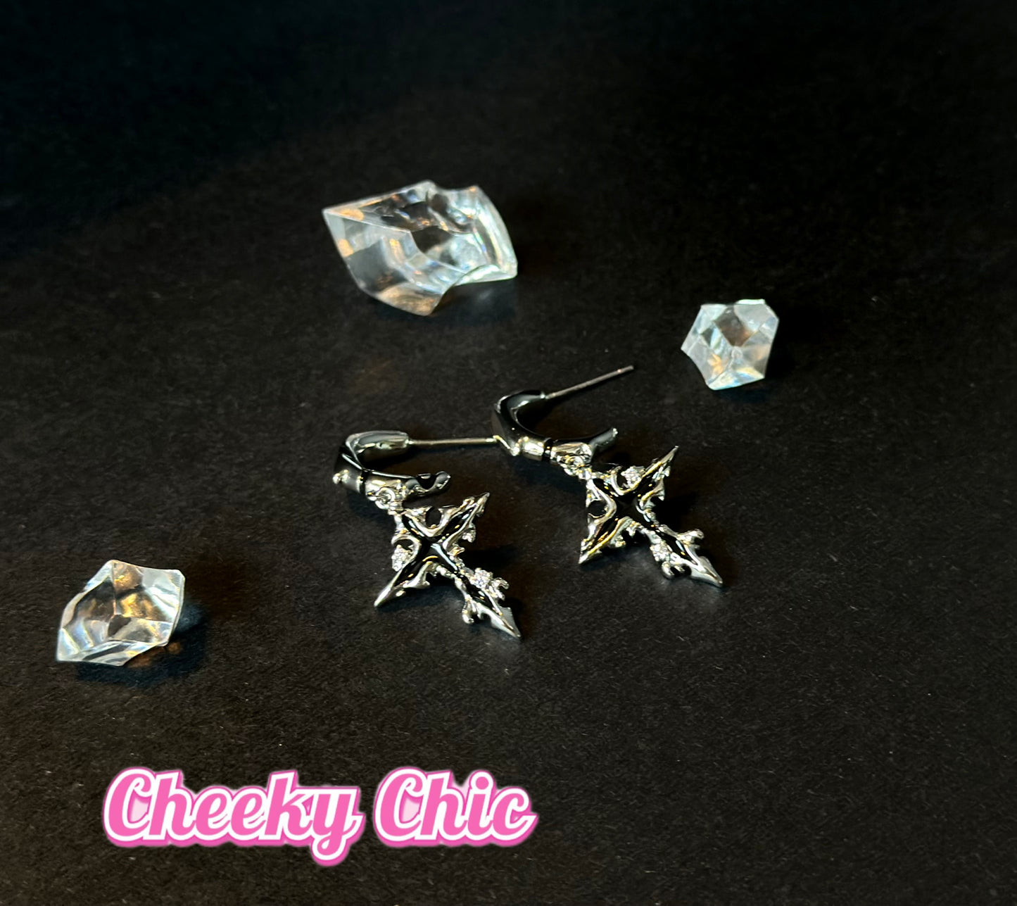 Black Cross Earring ✝️