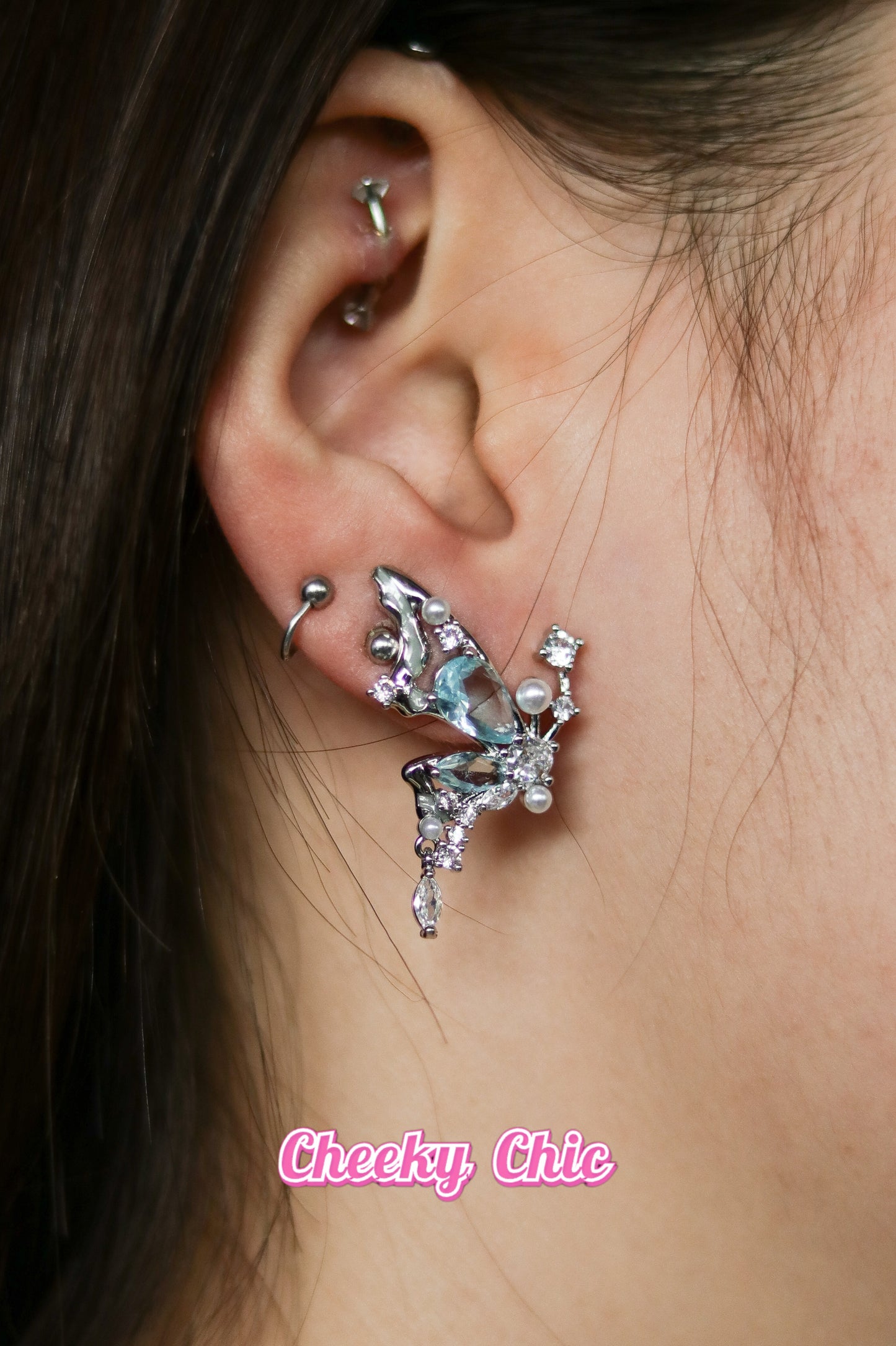 S925 Iced Crystal Oceania Butterfly Earrings š¦š©µ