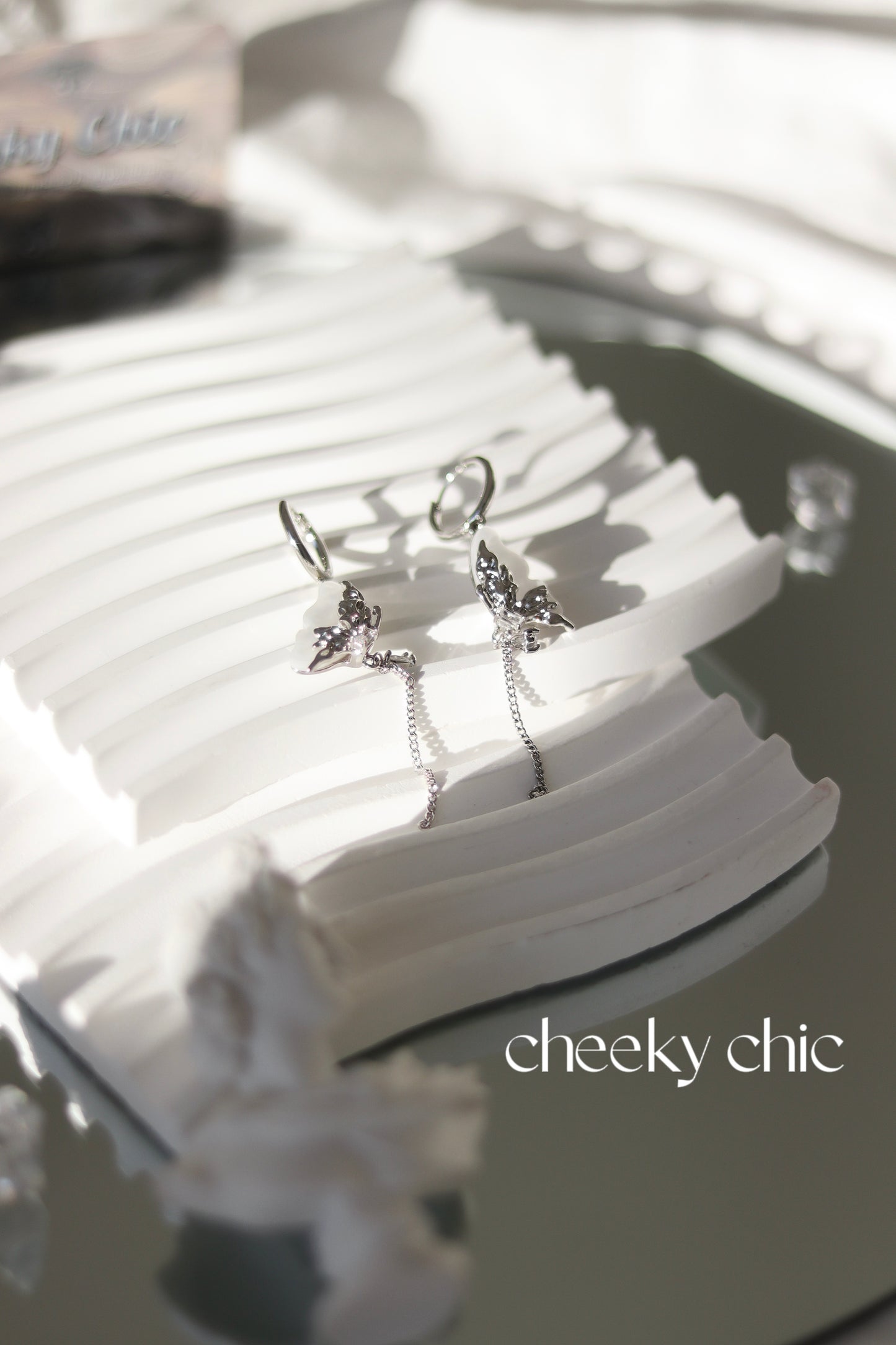Palladium Pearl Half-Butterfly Bangle