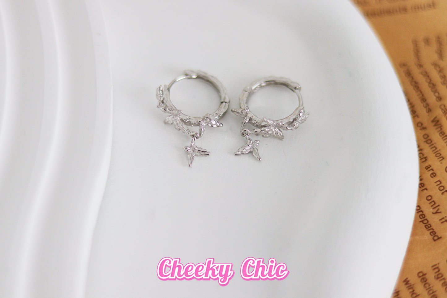Premium S925 Sterling Silver Butterfly Hoop Earrings 🦋