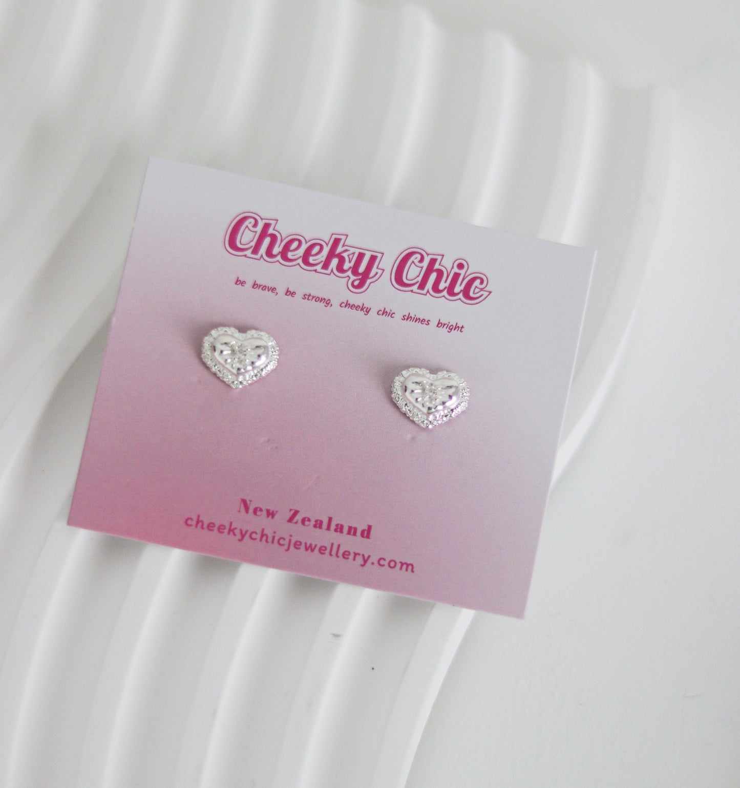 Premium S925 Sterling Silver Heart Stud Earrings 💖