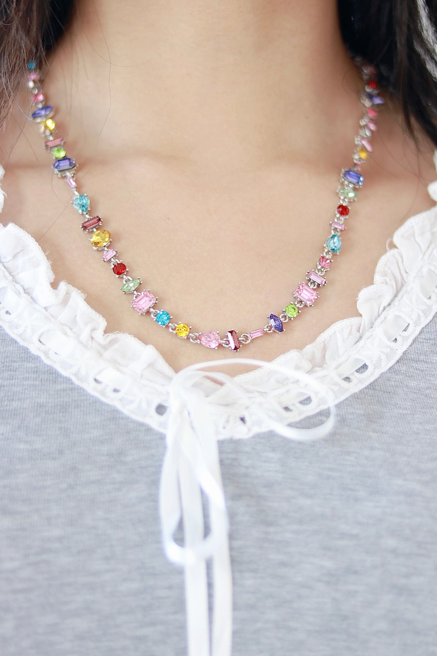 Rainbow Crystal Zircon Necklace πβ¨