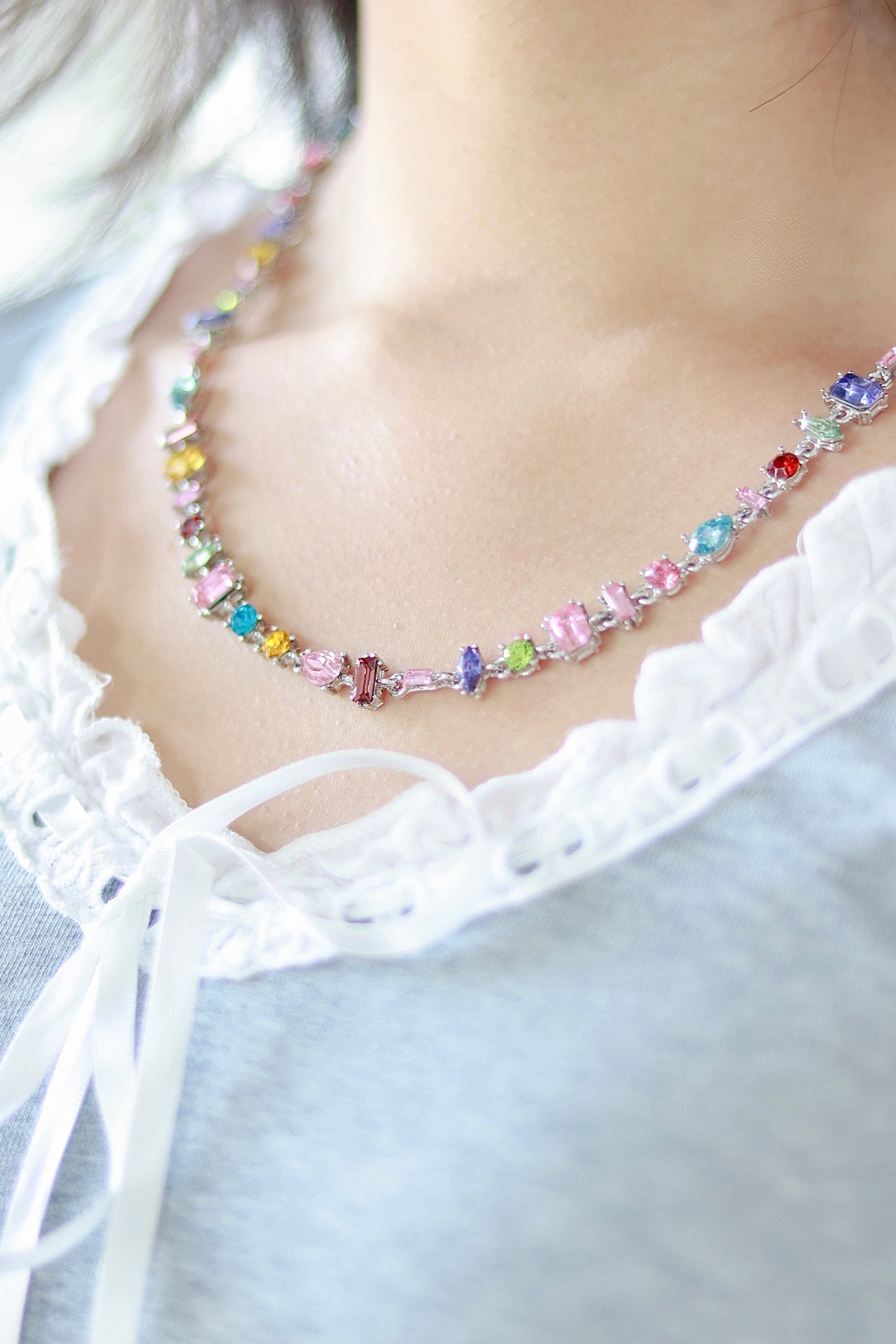 Rainbow Crystal Zircon Necklace πβ¨