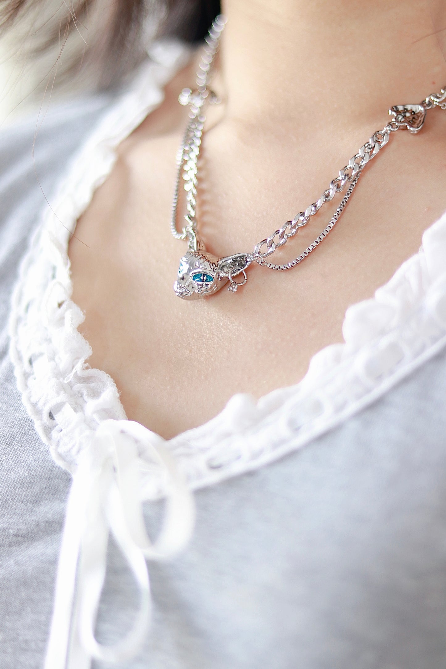 Mythical Blue-Eyed Cat Necklace π±π΅β¨