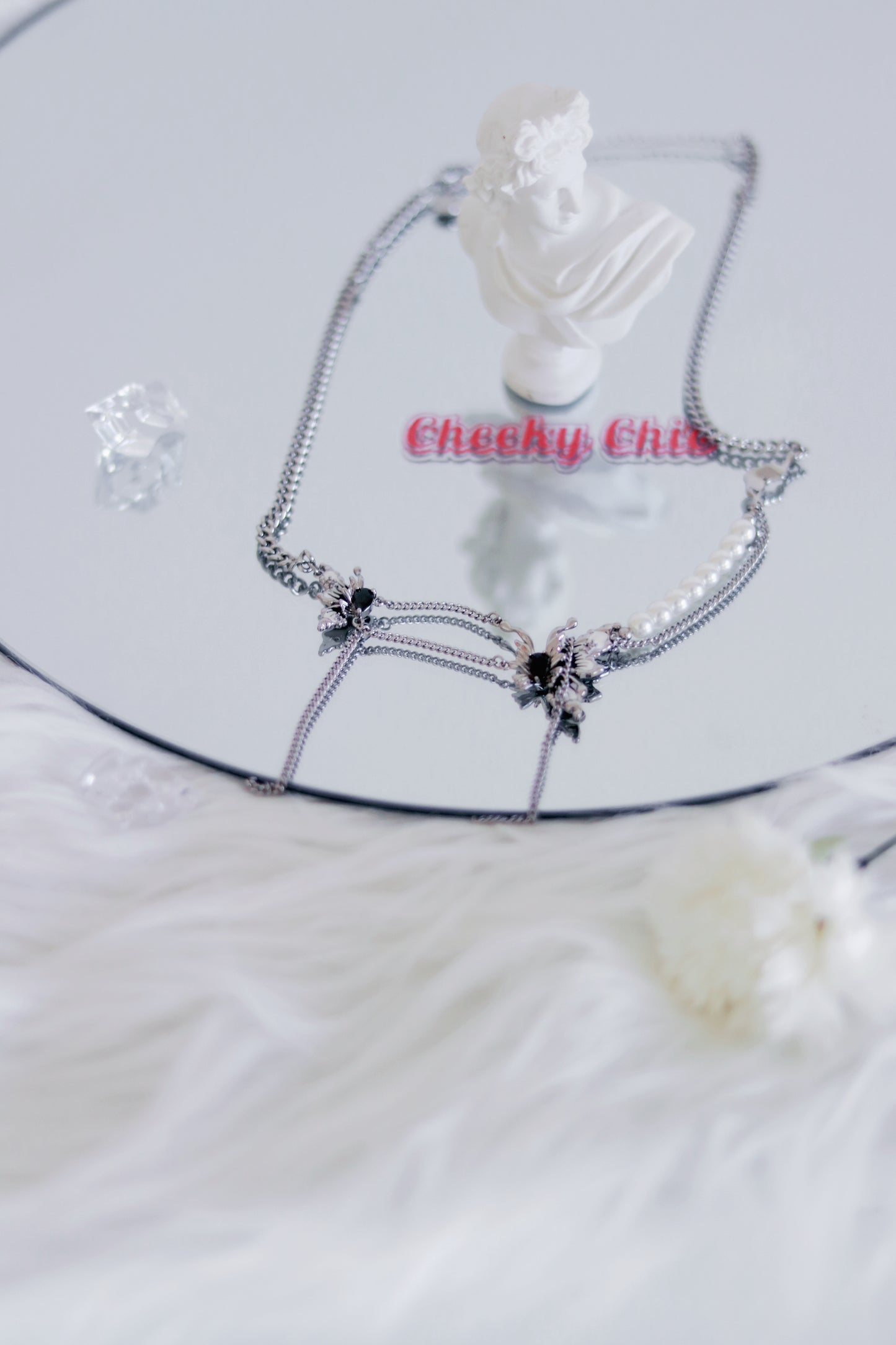 Dark Enchantment Black Butterfly Pearl Necklace π¦β¨