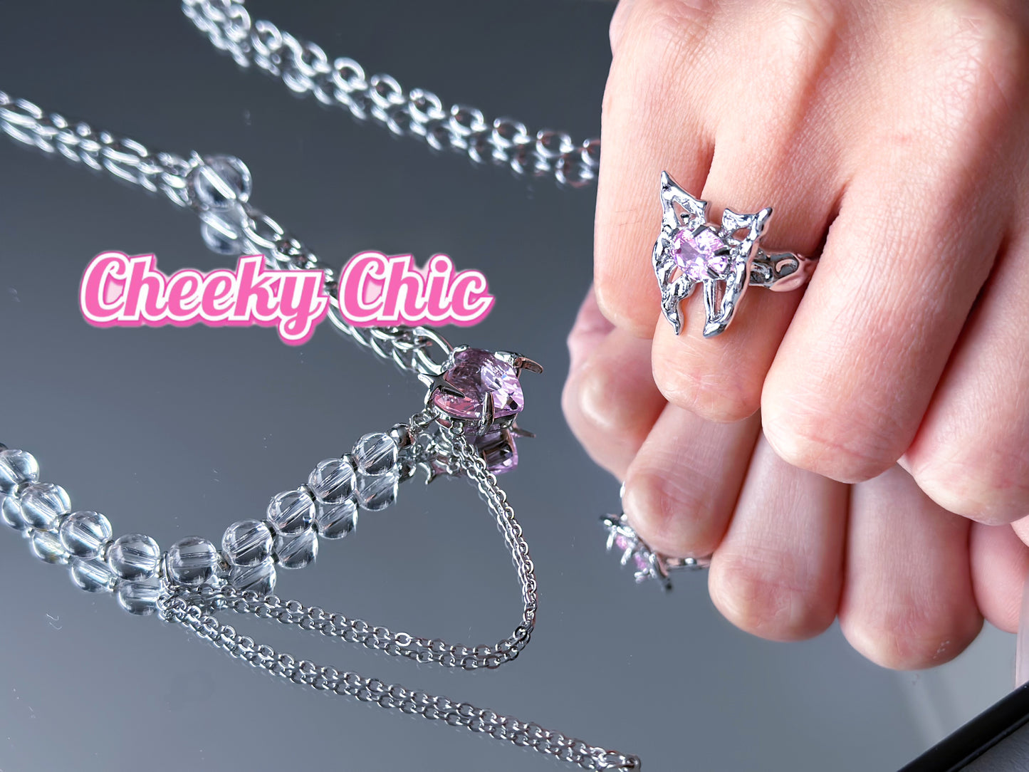 Pinky Candy Crush Rings Set