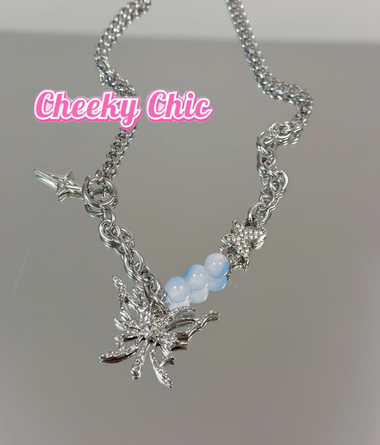 Blue Spring Butterfly Necklace