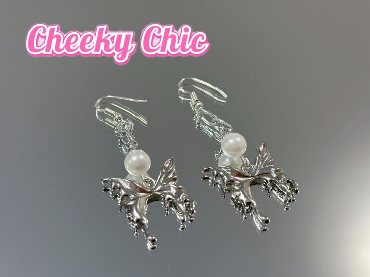 Freshwater Baroque Pearl Butterfly Earring🎀