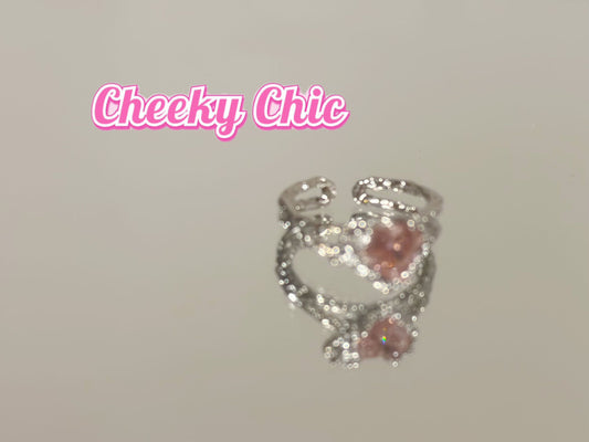 Pinky Lava Heart Ring