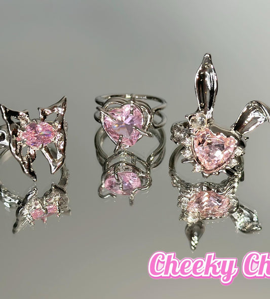 Pinky Candy Crush Rings Set