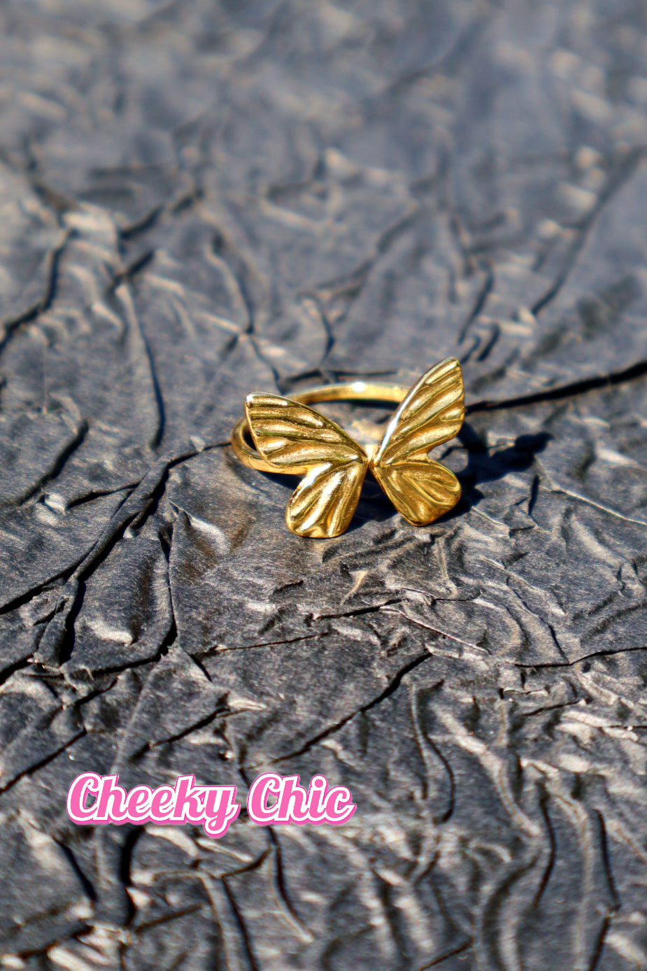 S925 Sterling Silver Butterfly Adjustable Ring