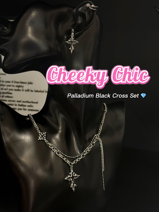 Palladium Black Cross Necklace 🖤