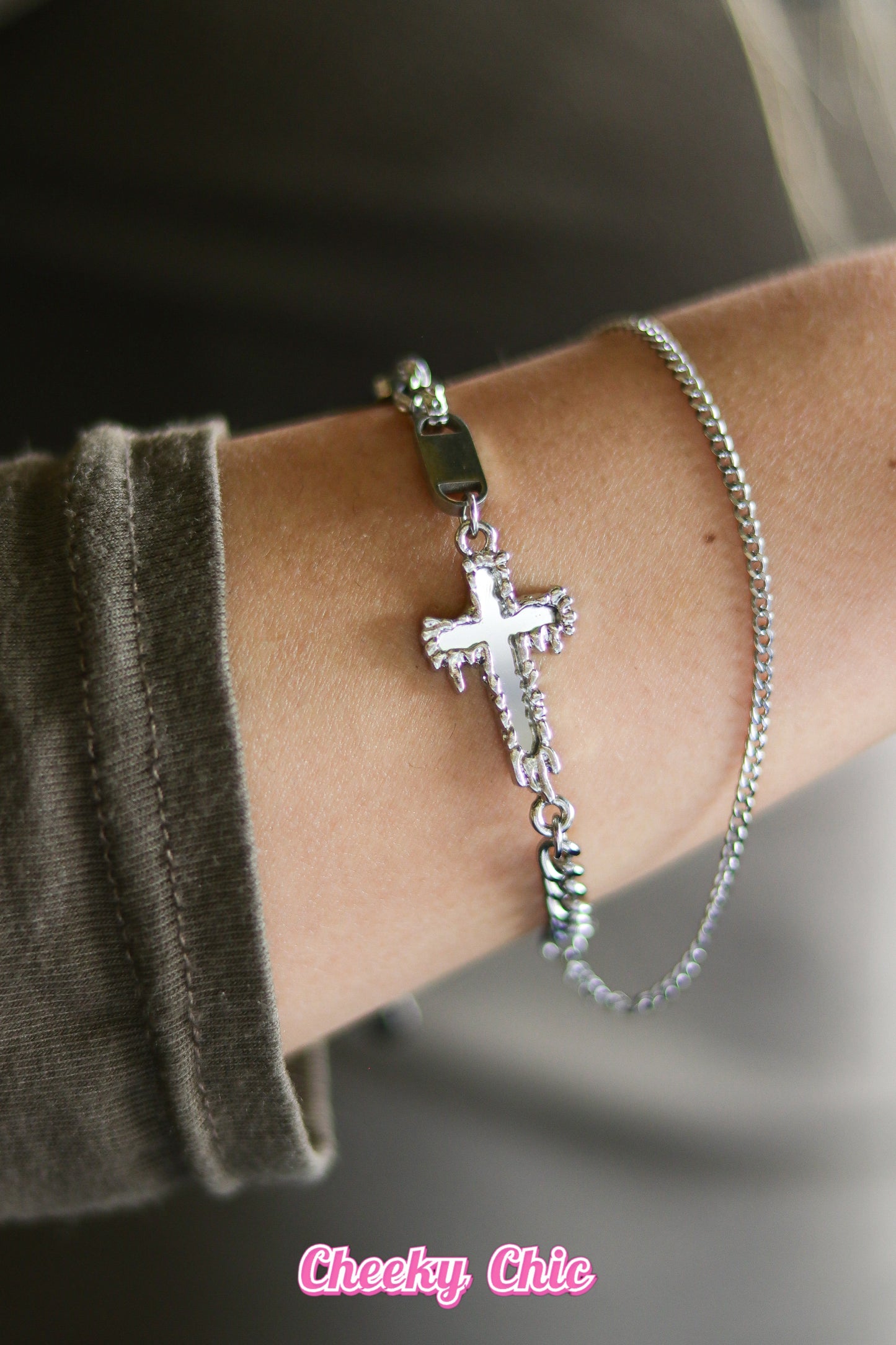 Metallic Cross Bracelet