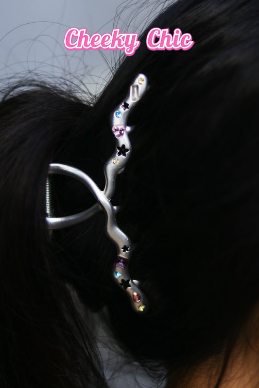 Y2K Rainbow Sparkle Stone Hair-claw💖