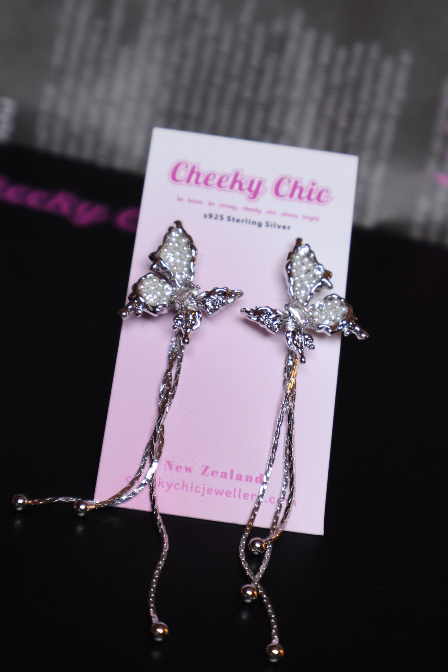 S925 Premium Dangling Butterfly Earrings
