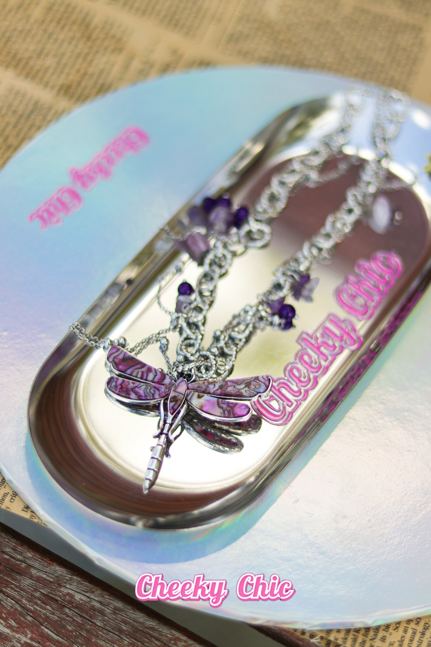 Summer Dreamy Purple Dragonfly Necklace 🪻💜