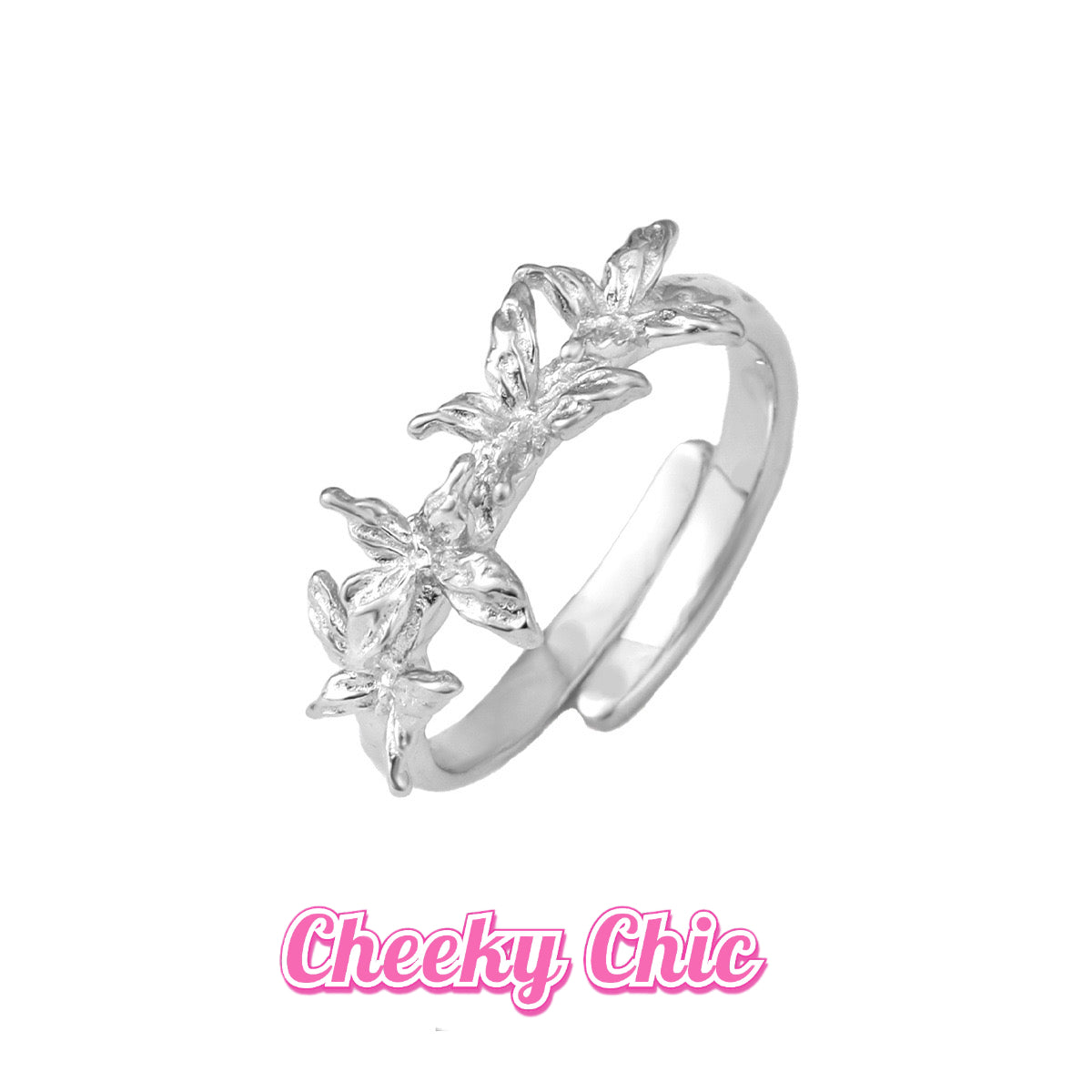 Cheeky Ringer Instrumen s925 Cheeky Chic Butterfly Minimalist Adjustable Ring – cheekychic