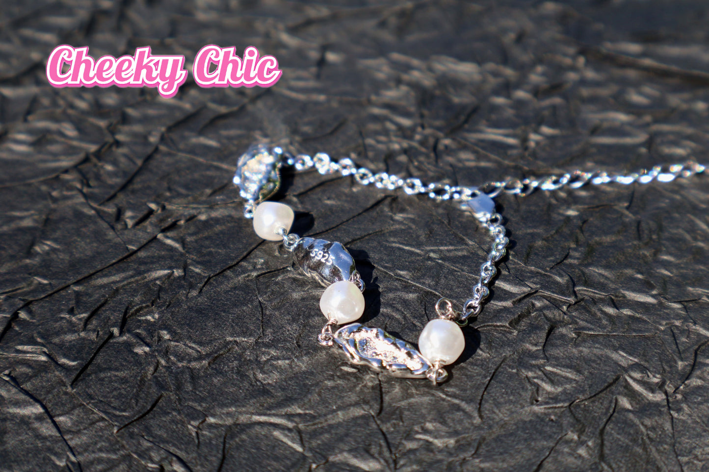 S925 Silver Lava freshwater charm Bracelet 💖