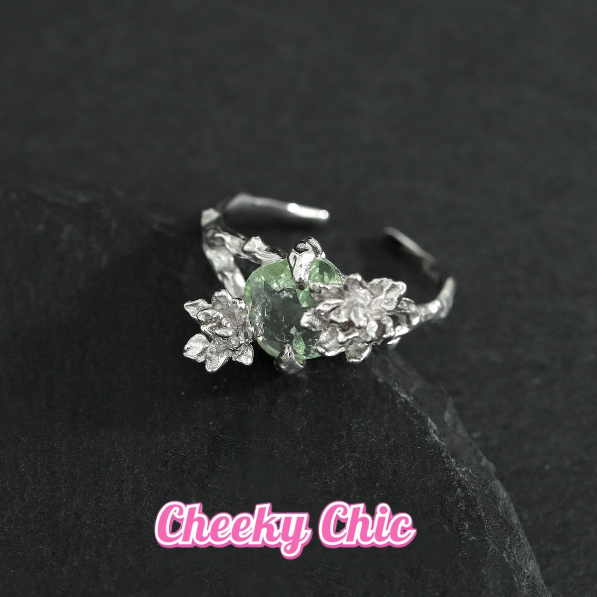 S925 Magnolia Energy Crystal Ring 🌿