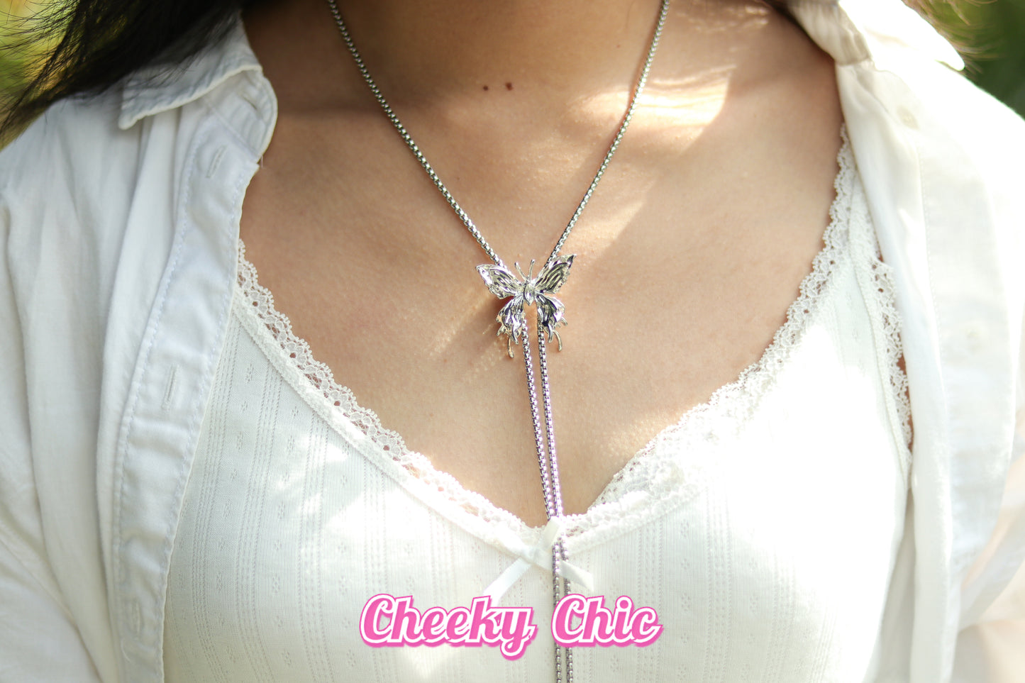 ✨Cheeky Chic Adjustable Butterfly Necklace – Premium Titanium Steel✨